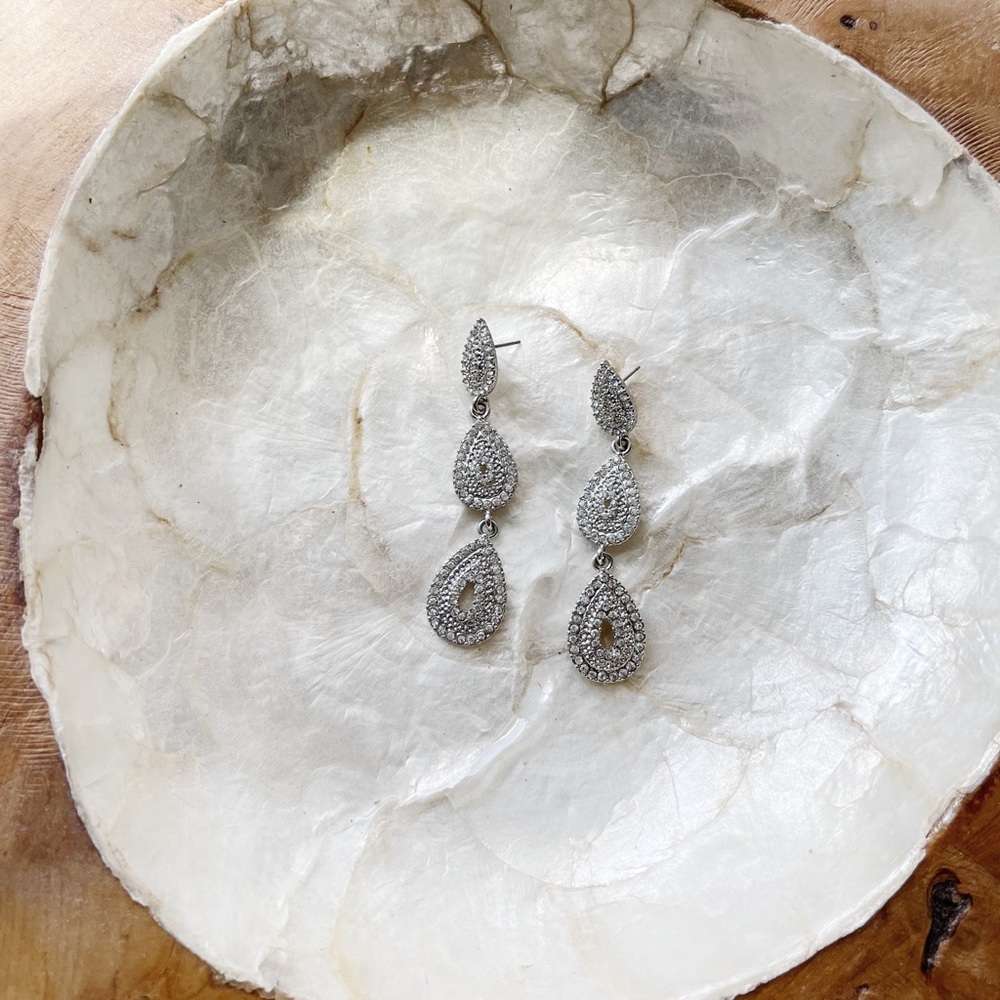 Dainty Silver Jewel Earrings